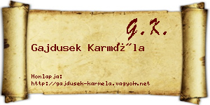 Gajdusek Karméla névjegykártya
